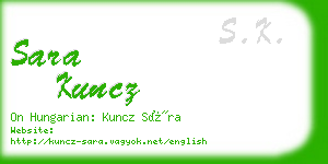 sara kuncz business card